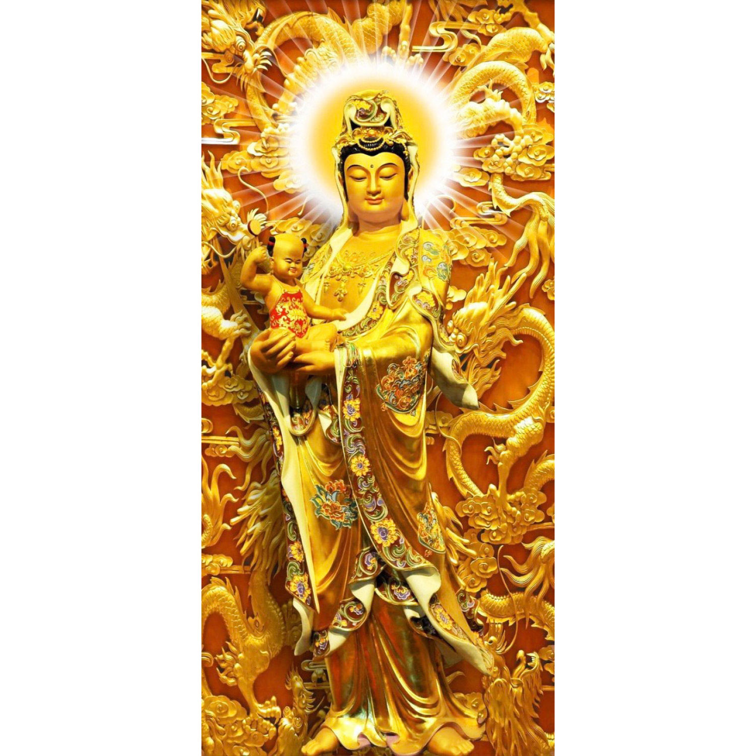 Tranh đính đá toàn bộ Quan Âm Bồ Tát