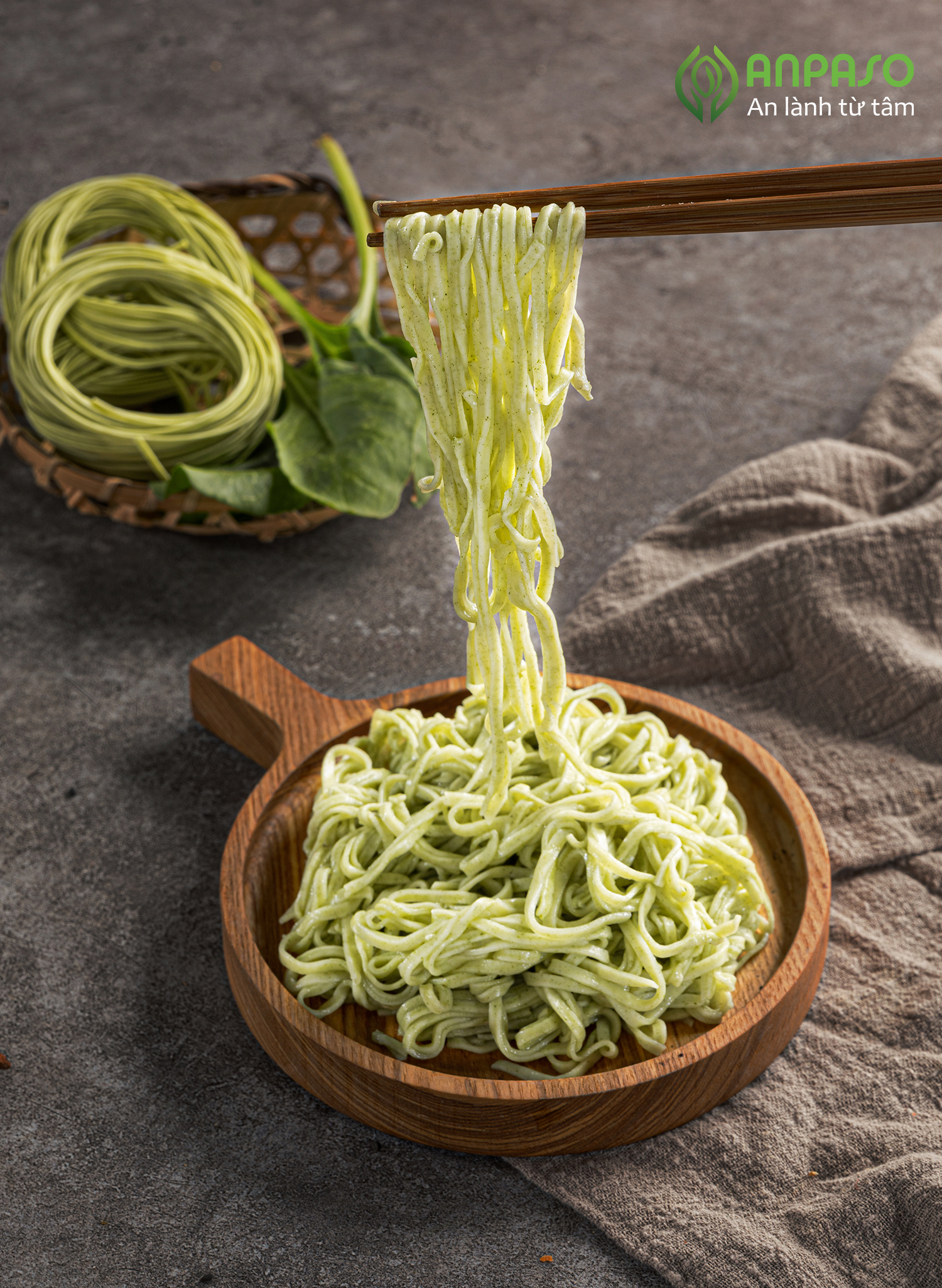 Mì Rau Organic Mầm Lúa Mạch Hữu Cơ Anpaso, Eat clean, Giảm Cân, ăn chay, không chiên nóng, tốt cho tiêu hóa 120g