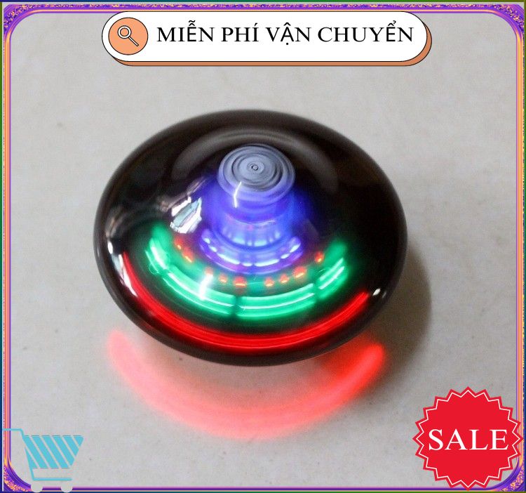 Đồ chơi Con Quay Vô Cực Thiết Kế Đèn Led Và Nhạc Mô Hình Đĩa Bay Cực Ngầu Cho Bé