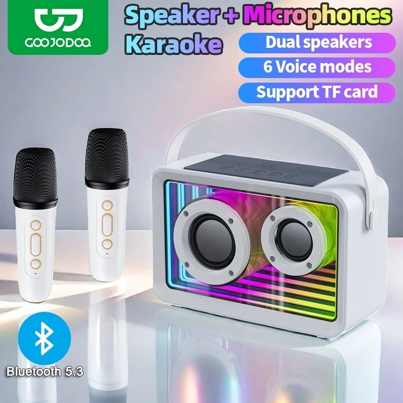 Loa karaoke bluetooth mini kèm mic GOOJODOQ 2 Micro Bluetooth 5.3 Hỗ trợ Thẻ TF ghép nối 4 chế độ giọng nói Bass cực mạnh