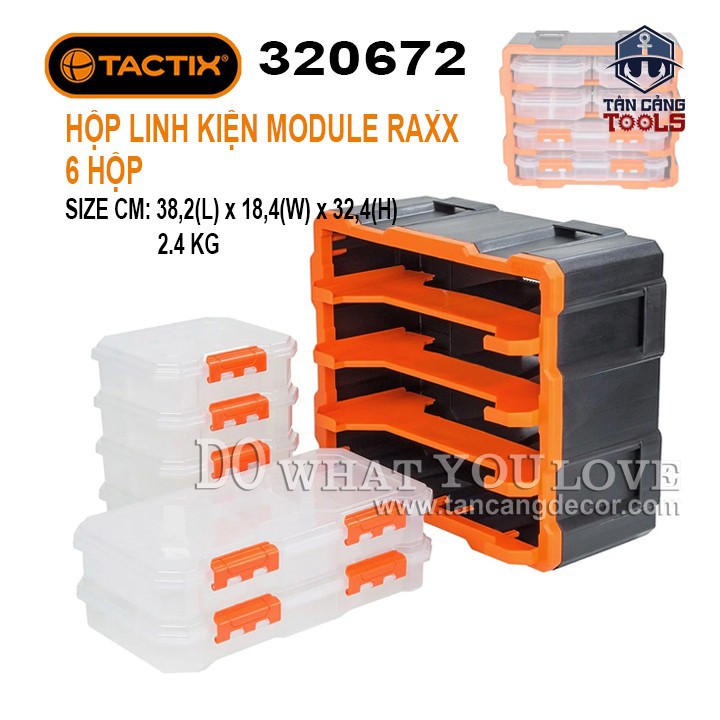 Hộp đựng linh kiện tiện ích module raxx 6 ngăn tactix 320672