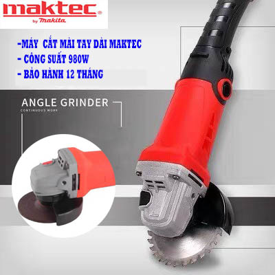 Máy cắt cầm tay đuôi dài maktec 100mm - máy mài góc cầm tay dùng cắt gỗ -máy cắt gạch ruột đồng 1000% bảo hành 12 tháng