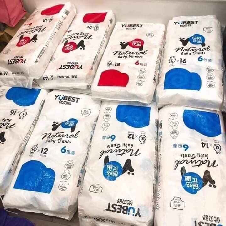 Bỉm yubest nature (tã dán/tã quần) S132 /M108 /L96 /XL84 /XXL72