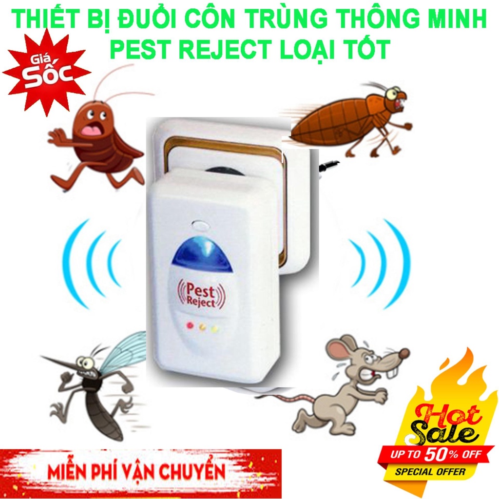 Máy Đuổi Muỗi Chính Hãng - Sản Phẩm Thông Minh USA Hiệu Quả Nhanh Chóng Thiết Bị Đuổi Côn Trùng Pest Reject - Máy Đuổi Chuột Gián Muỗi Ruồi Kiến Mối Thông Minh