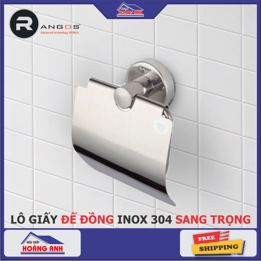 Lô giấy lô treo giấy vệ sinh nhà tắm đế đồng Rangos RG-PK104