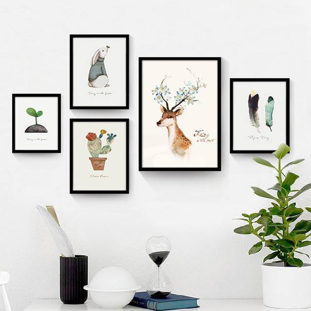 Ka107 deer art composite wall art photo frame