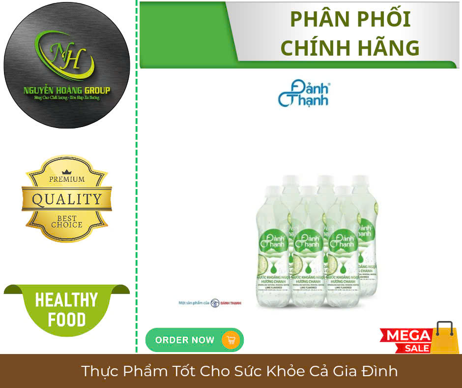 LỐC 6 CHAI - Đảnh Thạnh Nước Khoáng Có Ga Hương Chanh Tươi 430 ML