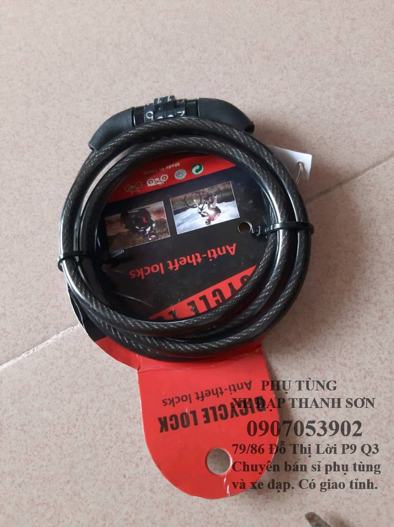 Khoá dây 4 số cao cấp cho xe đạp
