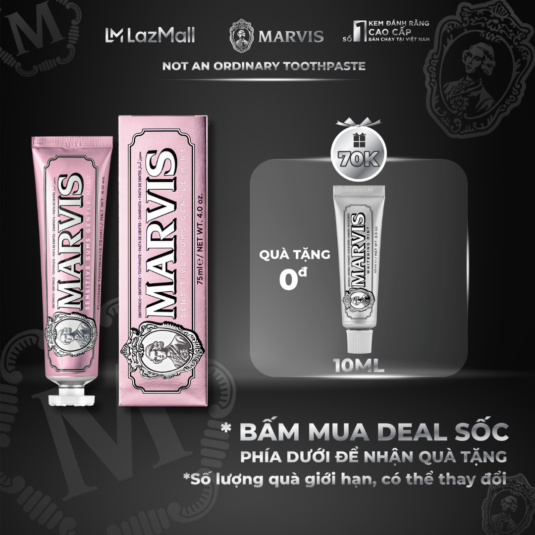 Kem đánh răng marvis sensitive gums 75ml
