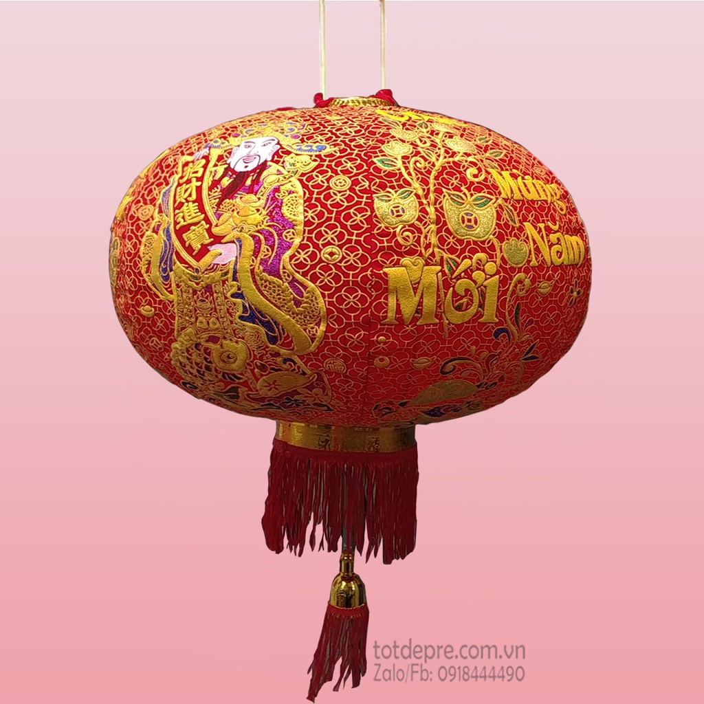 Đèn lồng Tết cao cấp cao 80cm đường kính 60cm