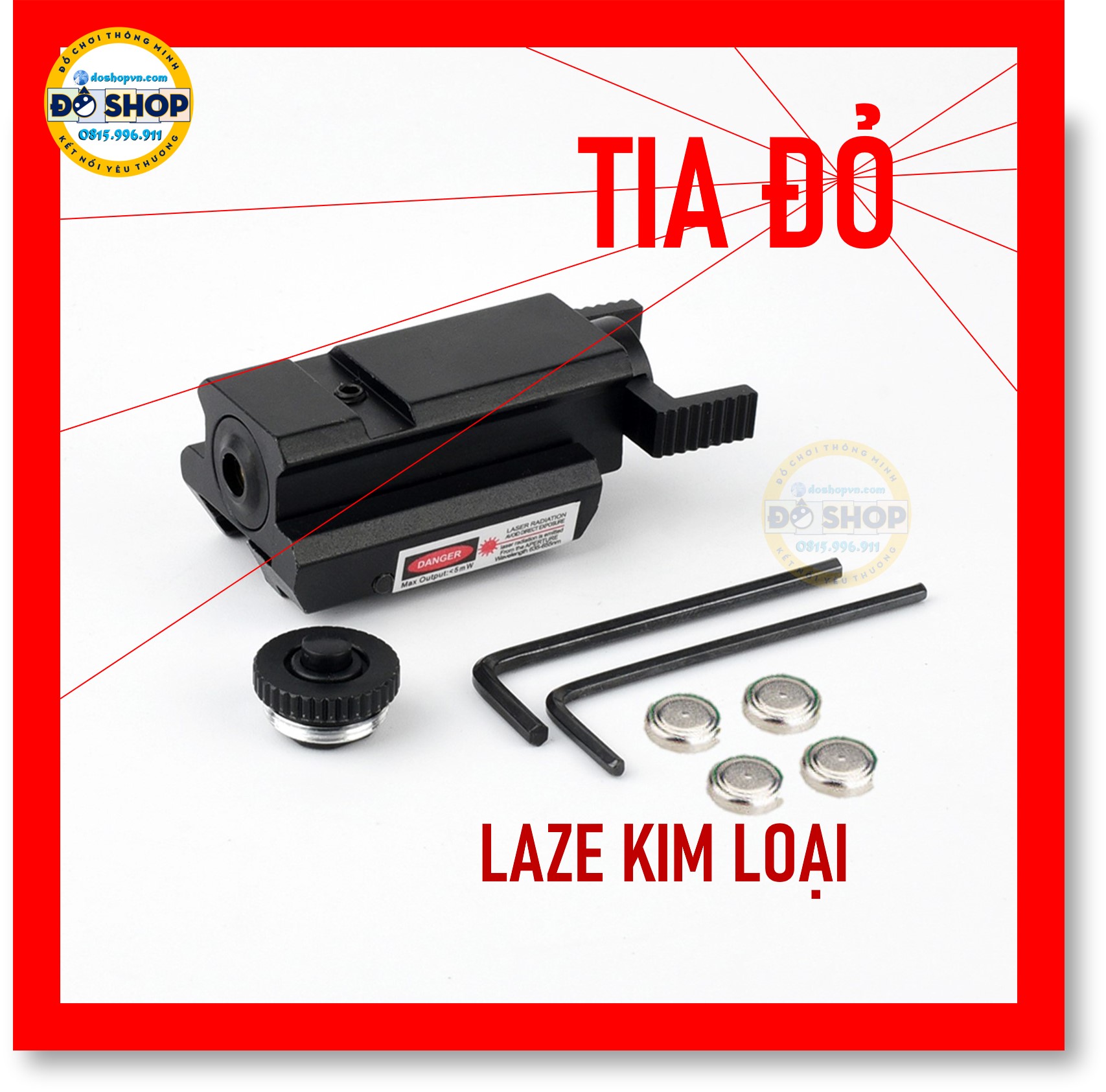 Đèn Laze Con Gián Kim Loại Tia Laser Đỏ (Pin Cúc Áo) - Đồ Chơi Đô Shop