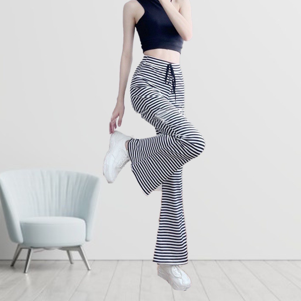 Quần legging dài ôm body siêu hack dáng q6 / quần ống loe lưng thun legging
