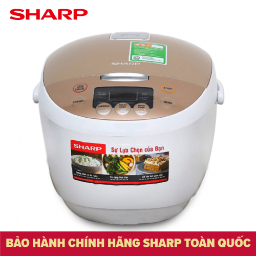 Nồi cơm điện tử sharp ks-com181cv-gl-chính hãng 100% trưng bày mới 98- 99%-công suất:830 w lòng nồi dày:1.8 mm--bảo hành 12 tháng