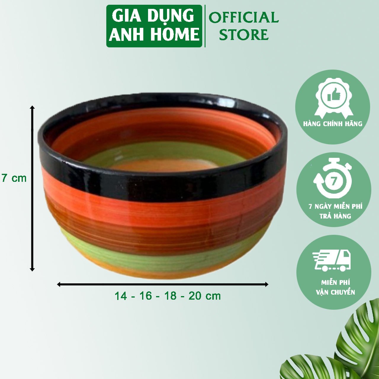 Bộ 2 bát sứ 3 tô sứ cầu vồng 4 size 20cm 17cm 14.5cm 13.5cm ANPER kiểu dáng hiện đại sang trọng - Gia Dụng Anh Home cao cấp