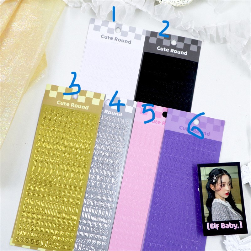 Sticker chữ cái kết hợp viết hoa & thường