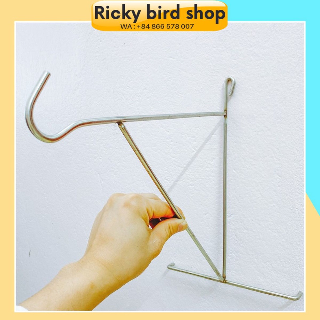 Móc treo lồng chim gắn tường chất liệu inox 201 cứng cáp không gỉ giá rẻ - Lồng chim RICKY