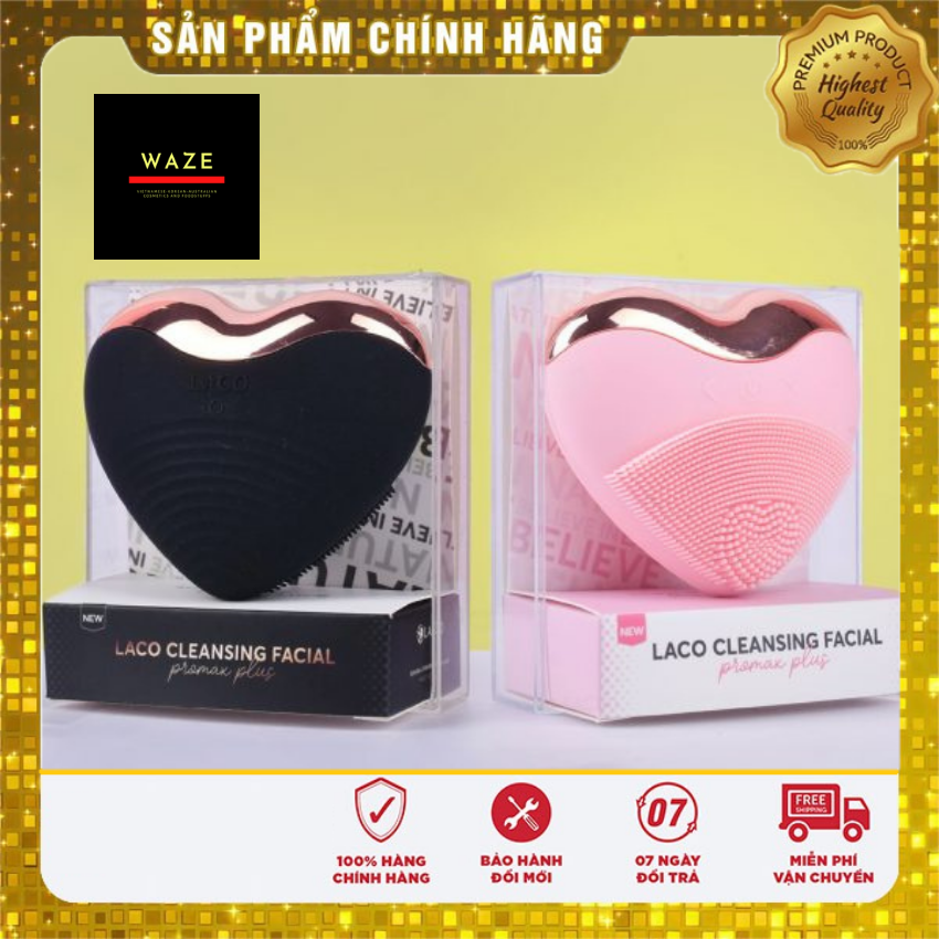 [HCM][1 Đổi 1 THỜI GIAN BẢO HÀNH] Máy rửa mặt Laco Luxury hình trái tim - Waze - Nâng Cơ Xoá Nhăn Đánh Bay Mụn Cám Mụn Đầu Đen Loại Bỏ Dầu Thừa và đặc biệt có thêm tính năng đánh nọng cằm