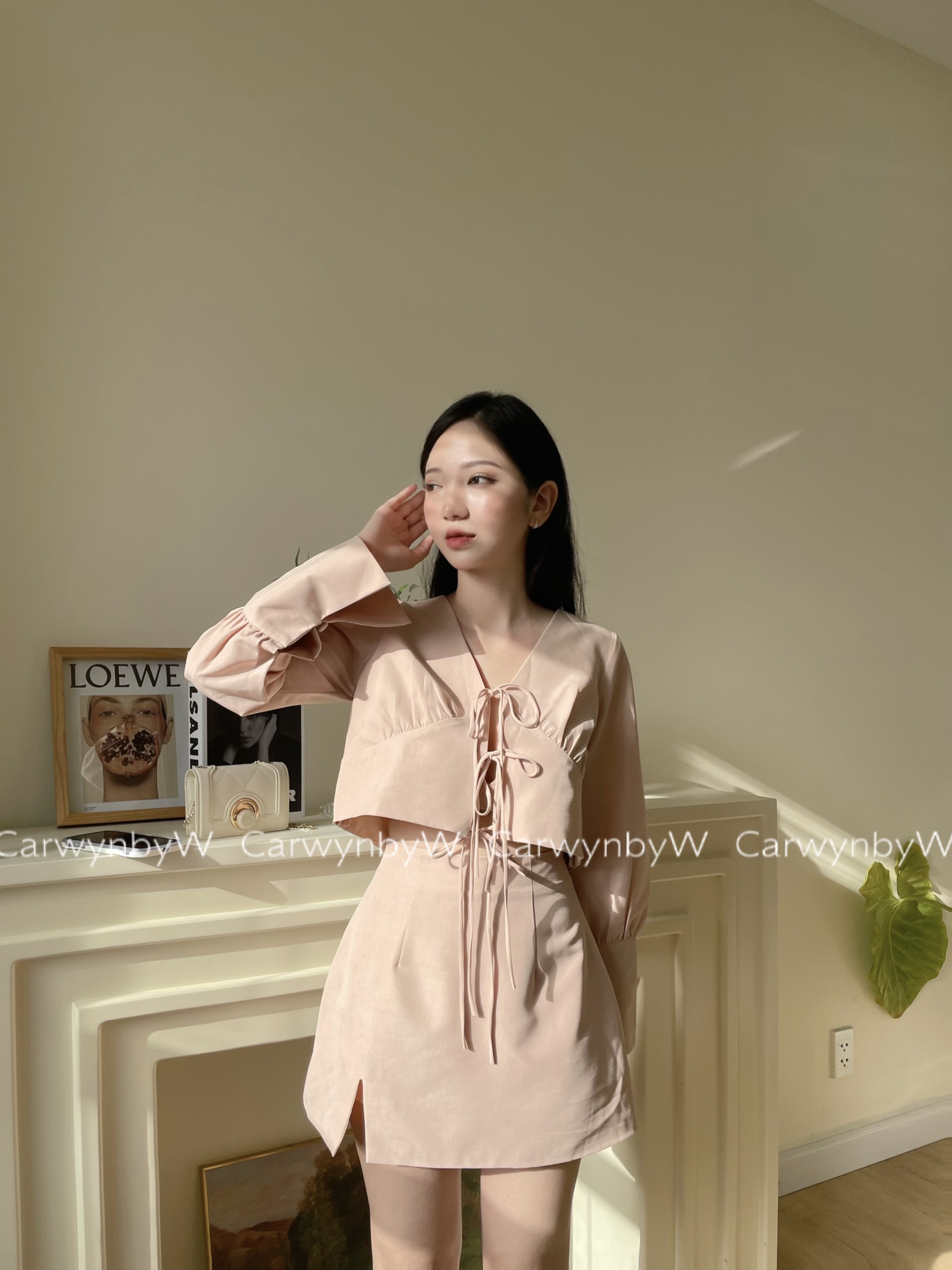 Carwynbyw - set bộ thiết kế áo tự thắt nơ