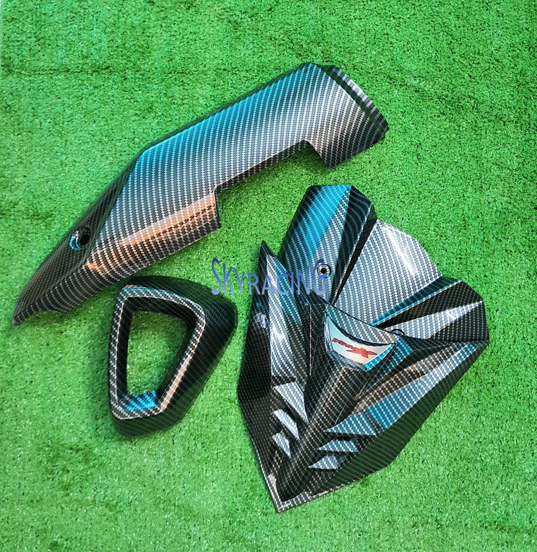 Bộ 4 món mão, chĩa mũi, che pô và ốp đuôi pô xe Winner X