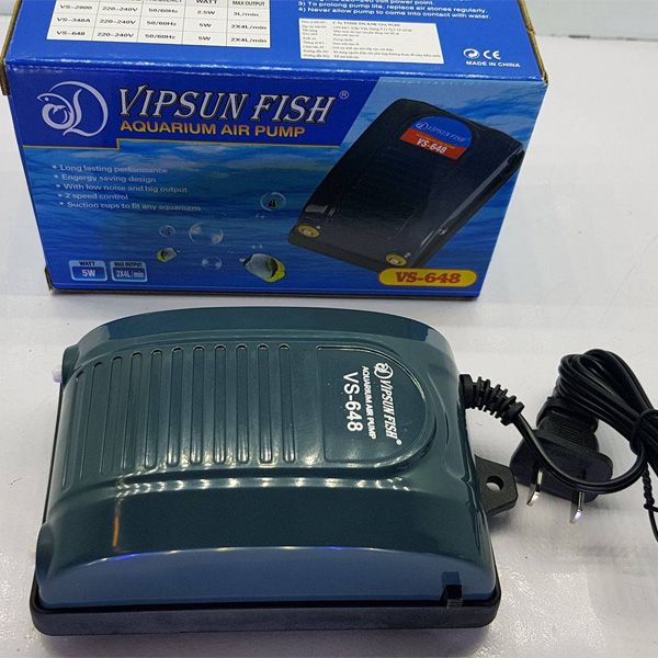 Máy sủi oxy 2 vòi vipsun vs-648 cho bể cá a240.