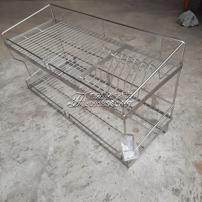 [HCM]Kệ chén 2 tầng INOX 304 - Kệ Đựng Chén Bát Đĩa Treo Tường Bằng inox 304 dài 80cm