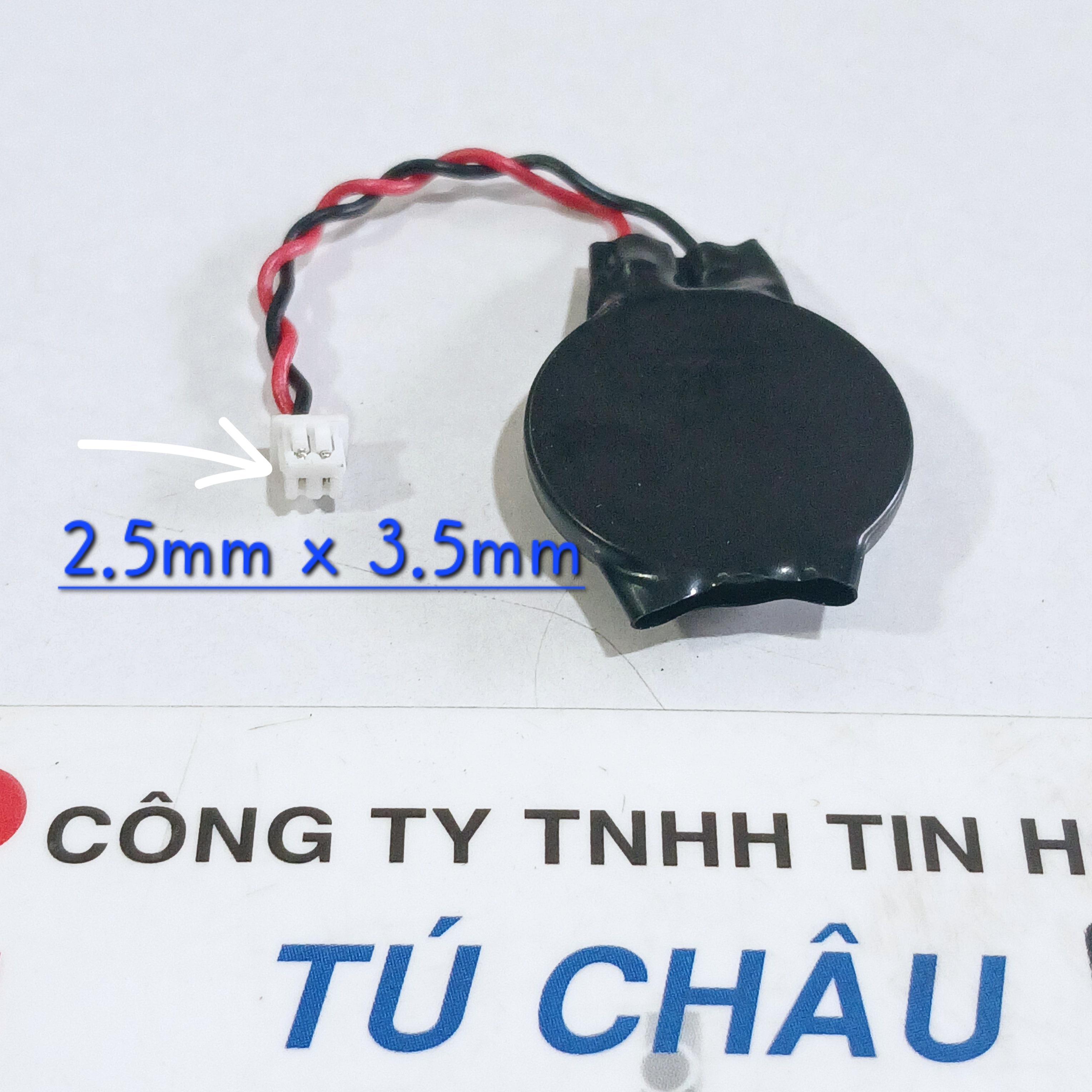 Pin Cmos 2032, CR2032, CR2032W - 3V (Loại 2 dây 2 lổ - Đầu cắm: 2.5mm x 3.5mm)