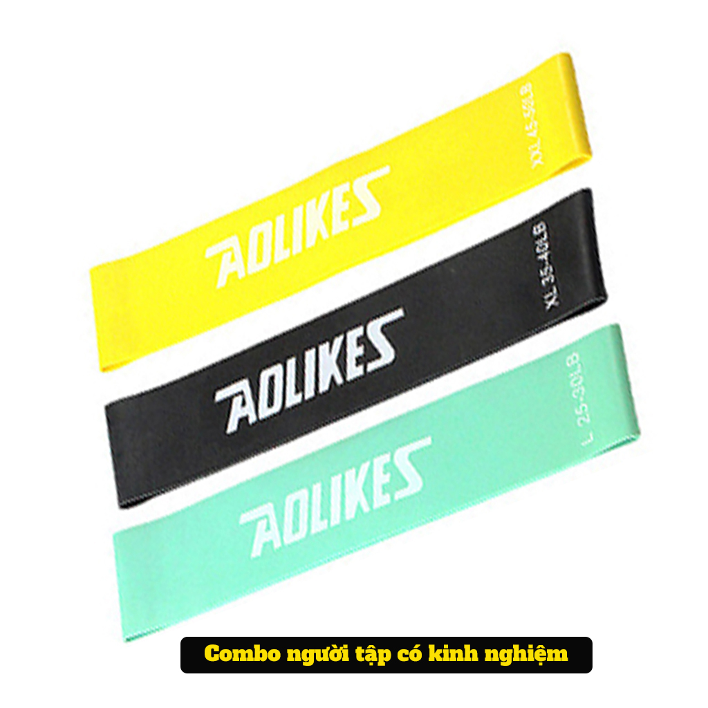 Dây kháng lực miniband tập gym chân mông tay đùi cao su đàn hồi ngũ sắc nam nữ