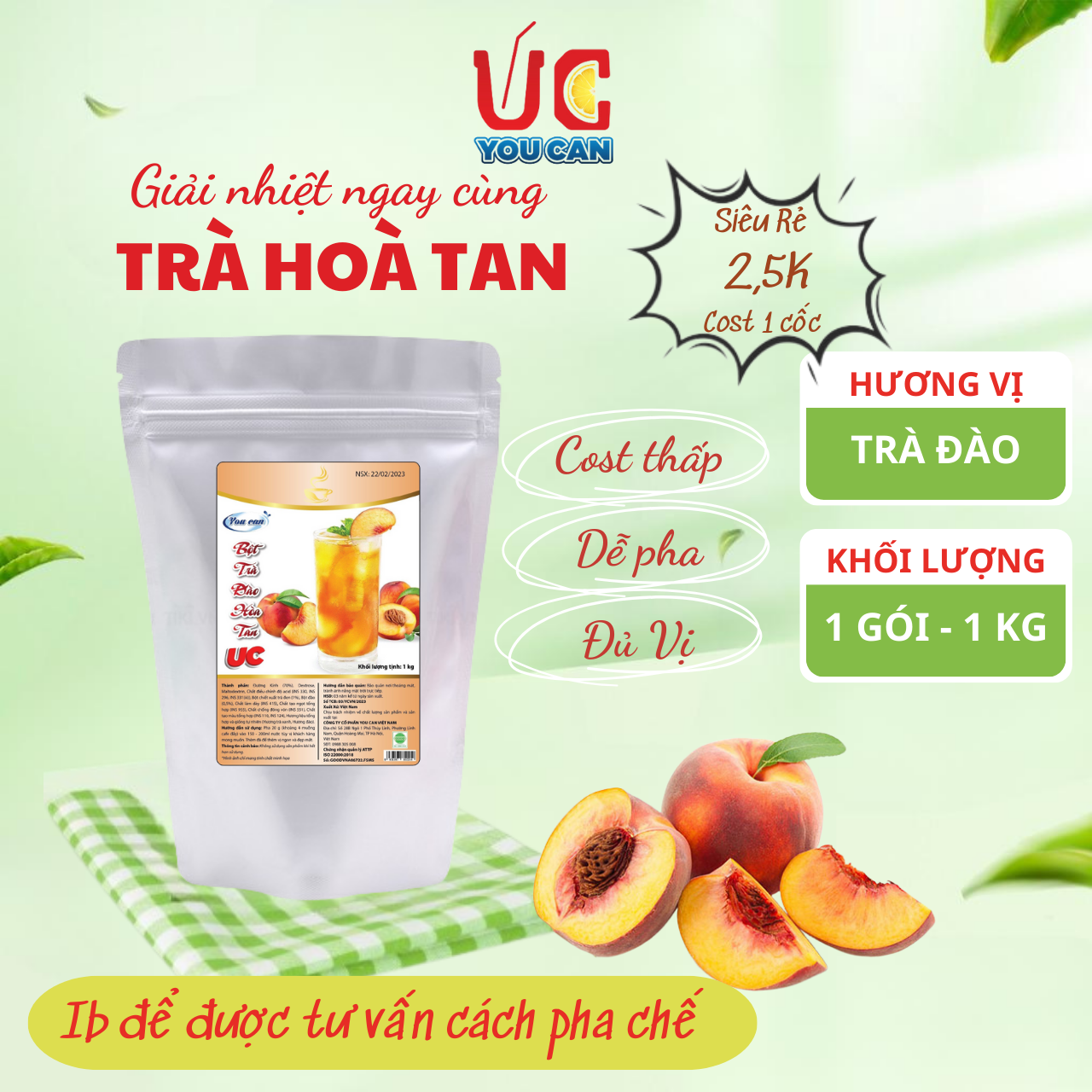 Trà đào trà uc hàng công ty, thơm ngon, chuẩn vị, dễ pha, nước uống giải khát thanh nhiệt tươi mát