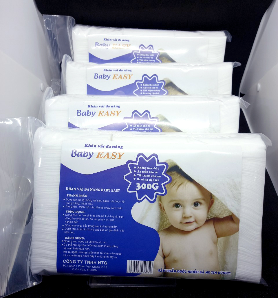 Lốc 5 gói Khăn Khô đa năng EASY 300gr Siêu tiết kiệm An toàn với em bé sơ