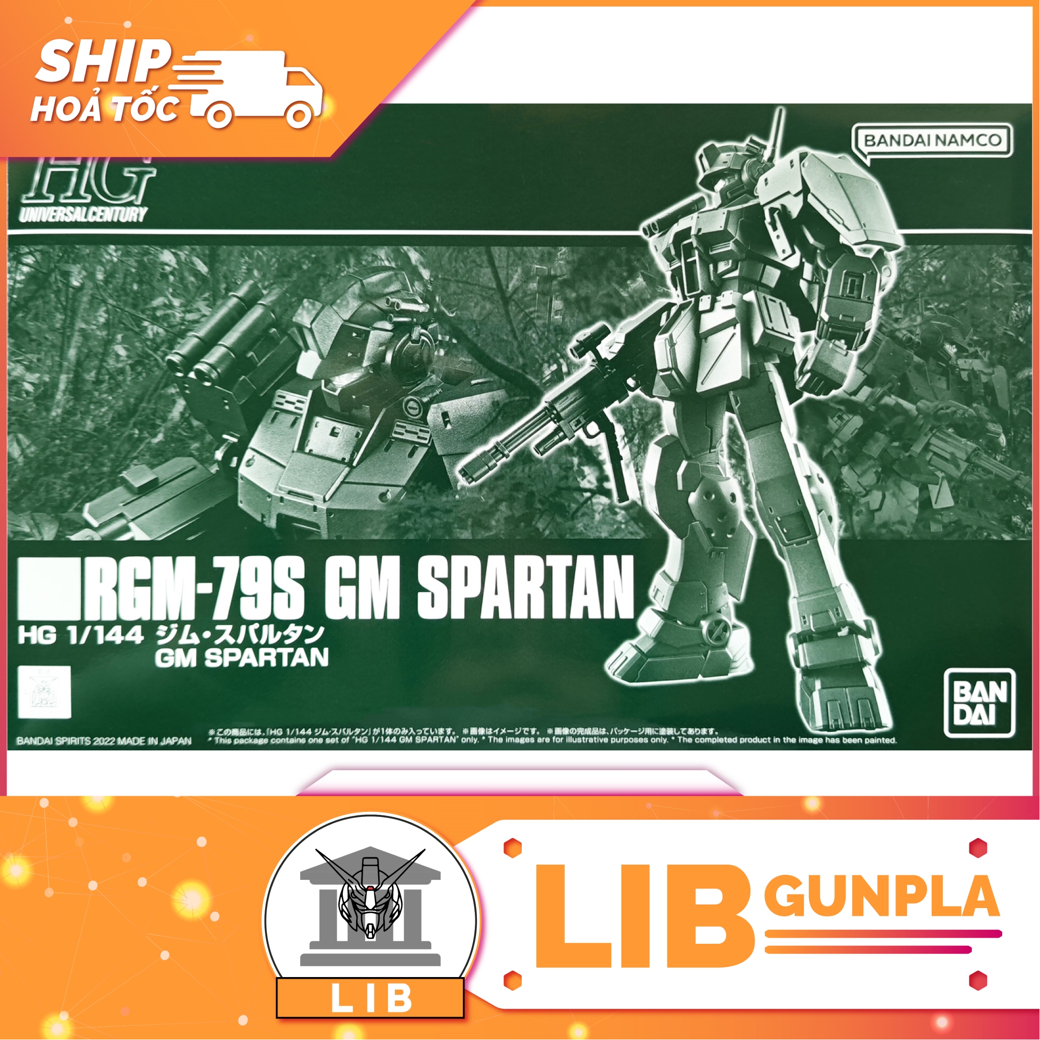 Model assembled Bandai HG GM Spartan P-Bandai