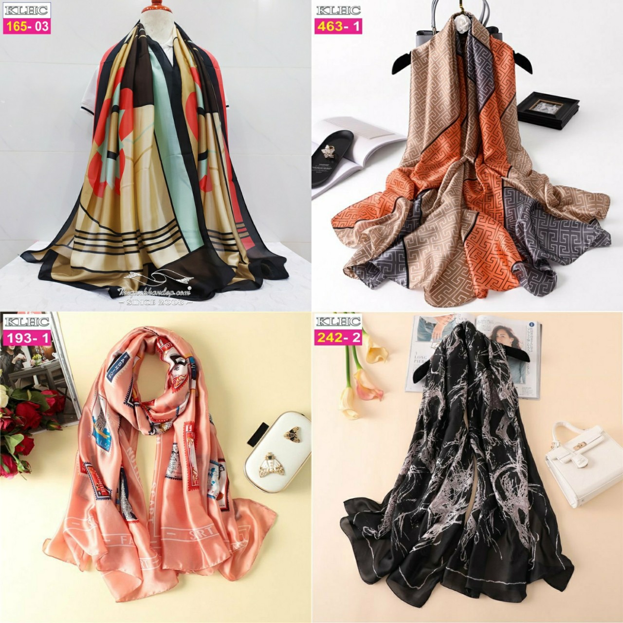 Khăn Choàng Lụa Thời Trang 1100 - Thế Giới Khăn Đẹp - Giá Sỉ