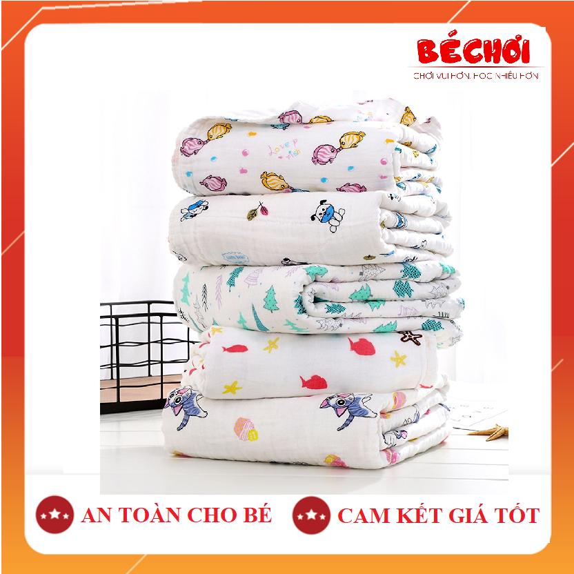 Khăn tắm em bé, khăn tắm 6 lớp mềm mịn êm - họa tiết bé gái