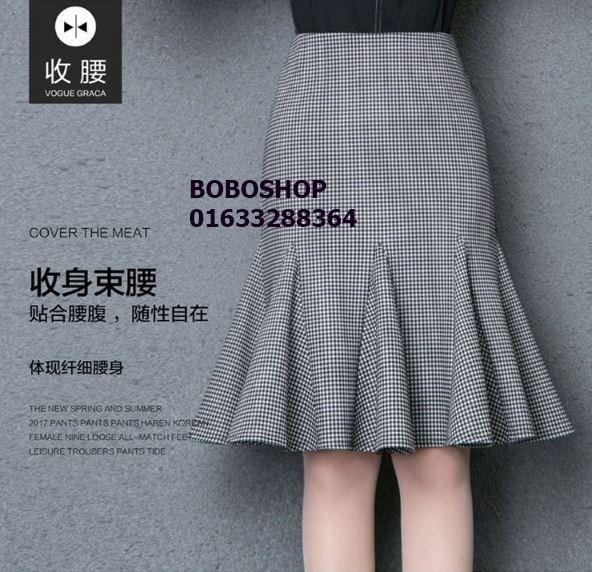 [HCM]Chân váy đuôi cá kẻ caro