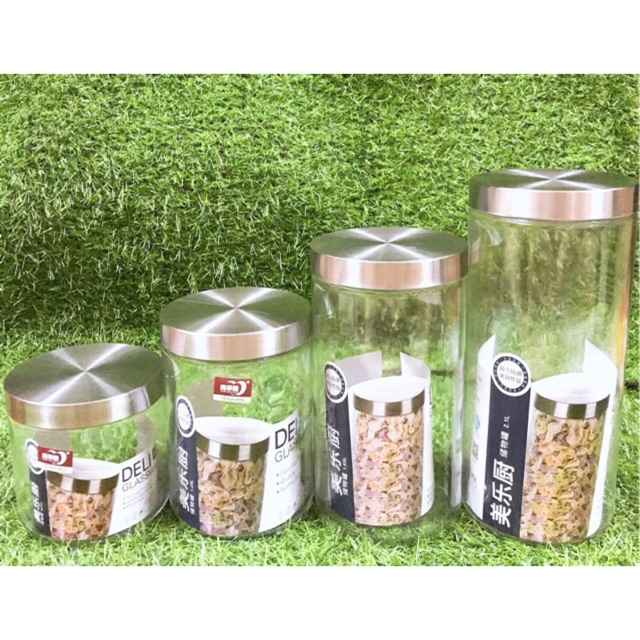 Lọ thuỷ tinh nắp thiếc xoáy size 900ml -2100ml
