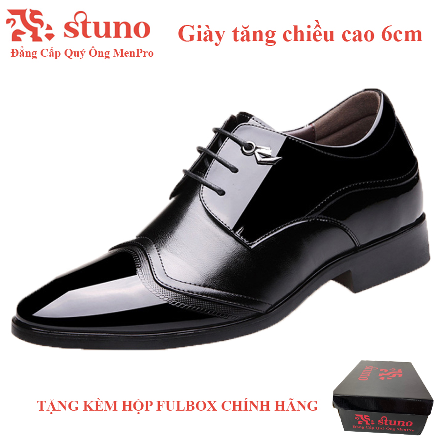Giày Tự Tin Stuno Menpro SG16 FullBoxx – Giày Tăng Chiều Cao 6Cm Giúp Bạn Thêm Mạnh Mẽ và Tự Tin Hơn – Giày Nam Công Sở Đế Giày Chống Trượt, Đi Êm Không Đau Chân – ( Bảo Hành 12 tháng – lỗi 1 đổi 1)
