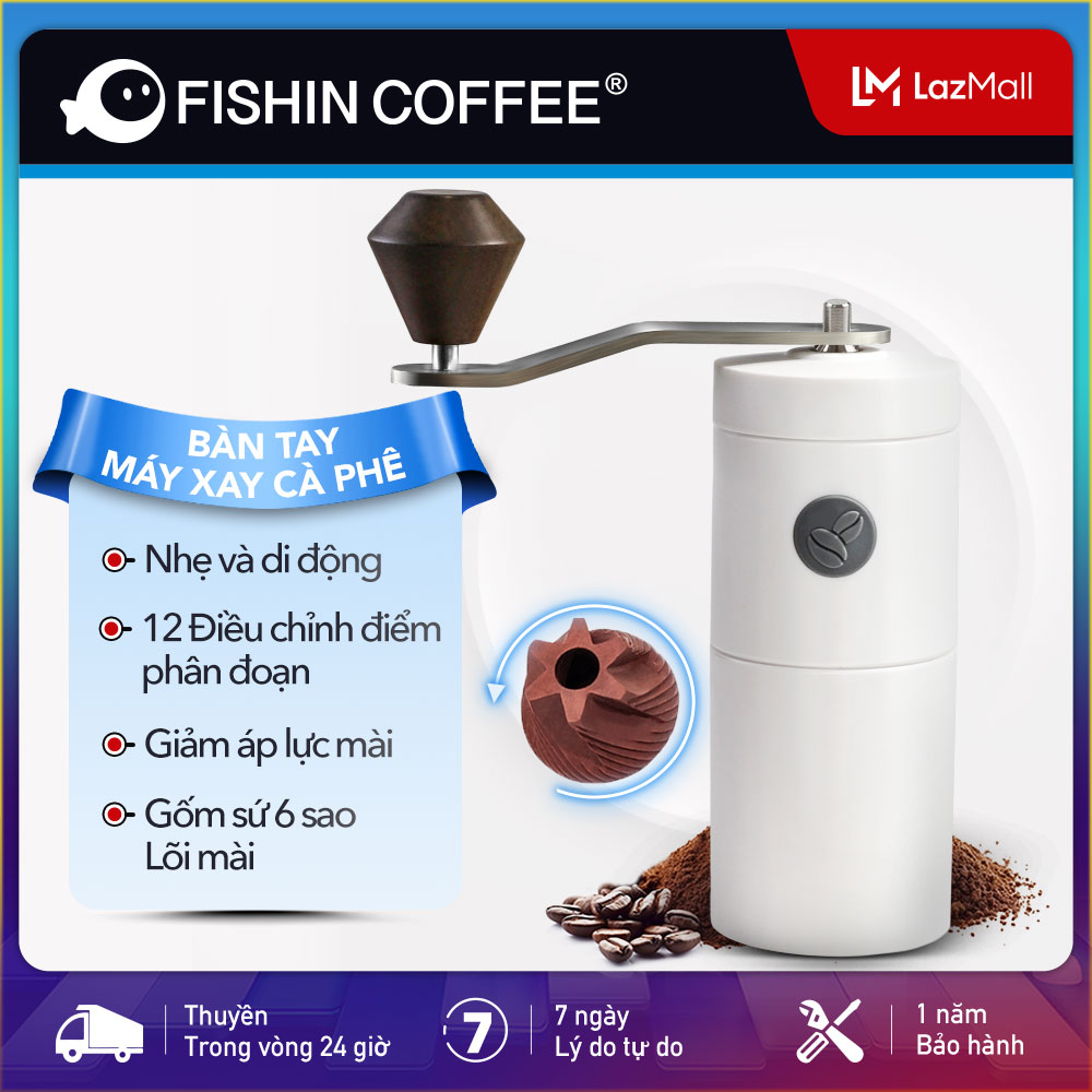 Fishin coffee máy mài cầm tay cà phê lõi gốm sáu sao để nghiền cà phê f331w