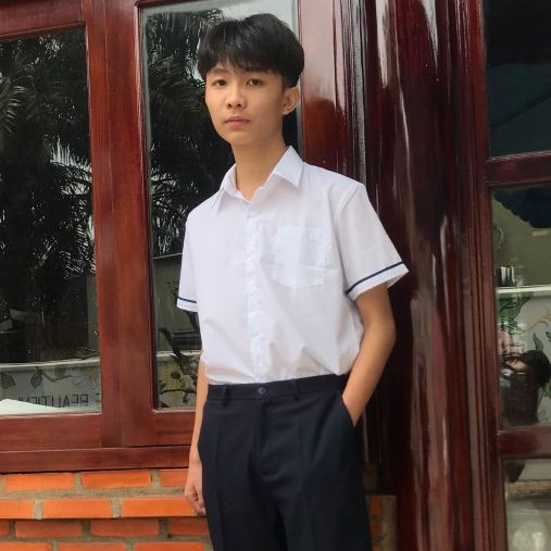 Áo sơ mi đồng phục học sinh viền tay, đồng phục học sinh đi học bé trai TDP013