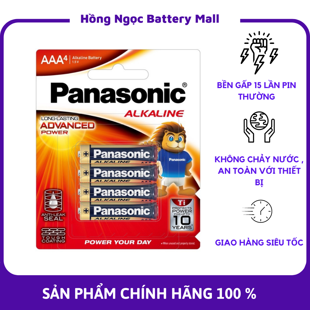Vỉ 4 Pin AAA 1,5v Panasonic Alkaline dung lượng cao LR03T - Hàng chính hãng