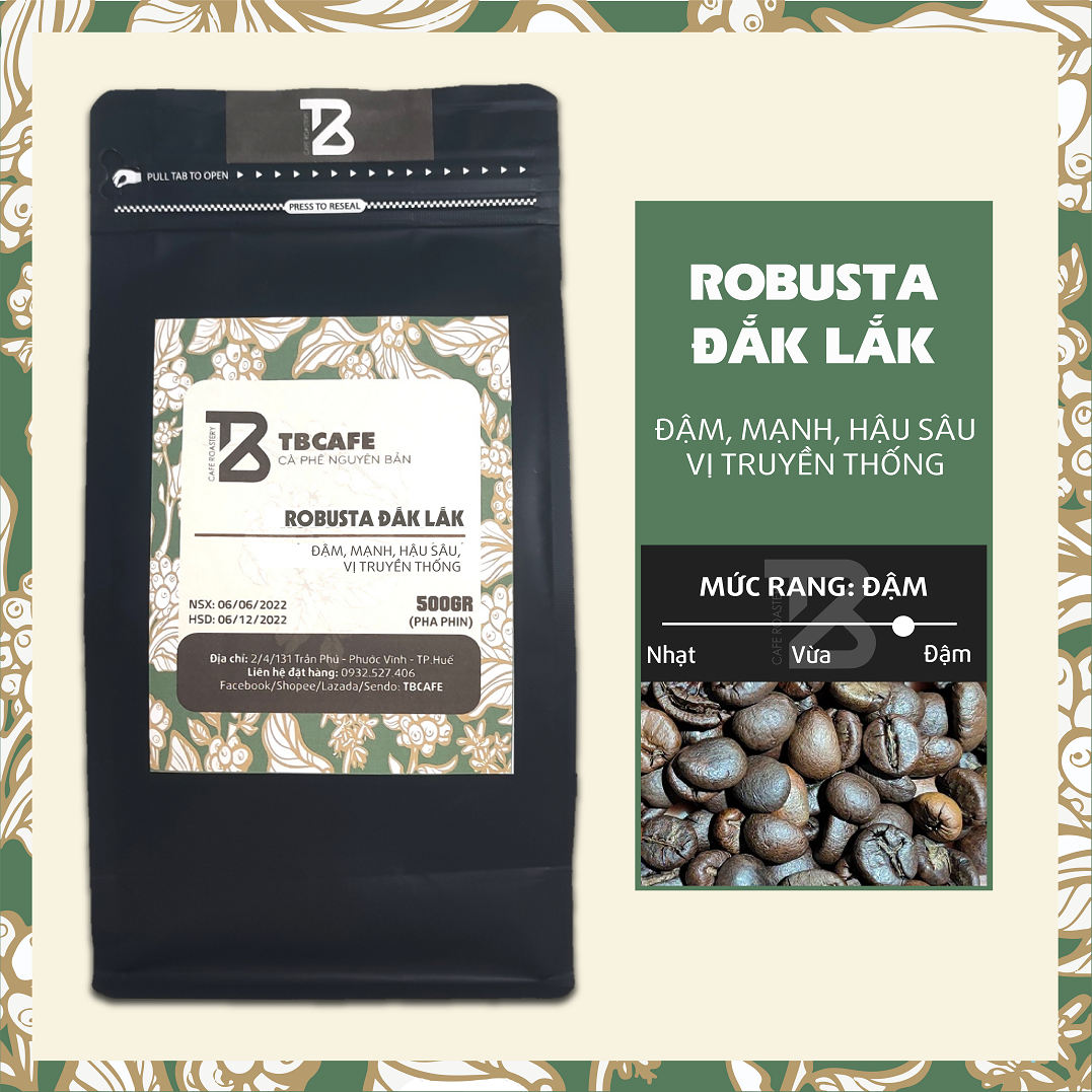 Cà phê robusta đắk lắk - 100% cà phê mộc rang xay nguyên chất - tbcafe