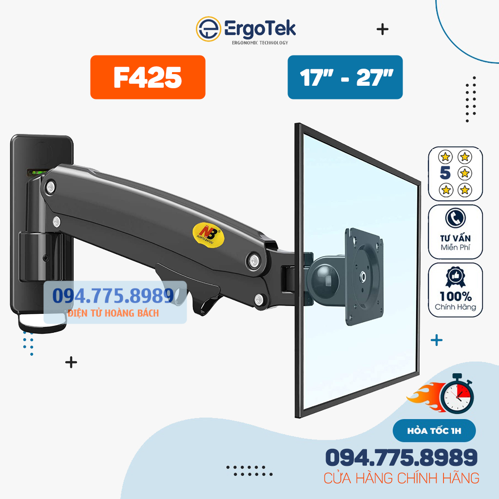 Giá Treo Màn Hình Máy Tính NB F425 24 - 27 - 32 - 35 Inch - Giá Treo Tivi Xoay 360 Độ - Điều Chỉnh Cao Thấp