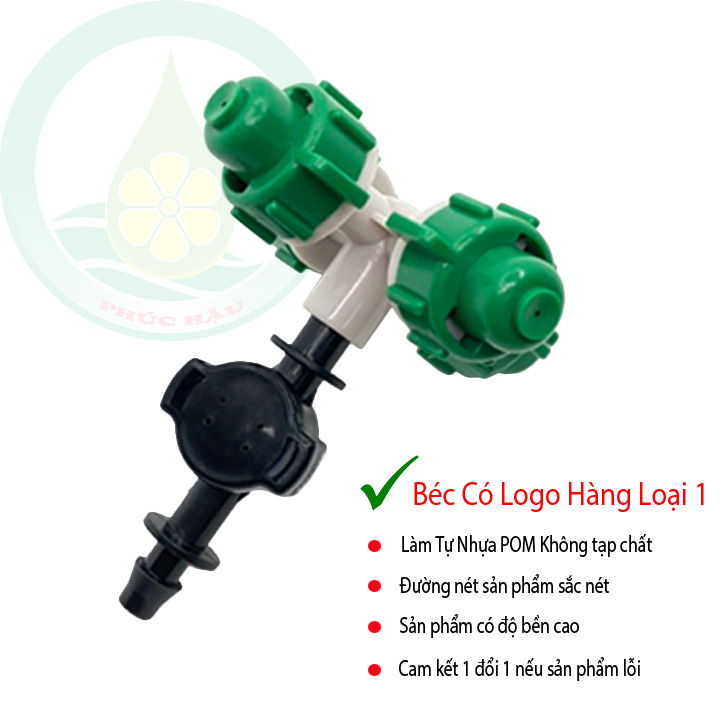 Combo 10 béc phun sương 4 hướng van chống rỉ đầu gài