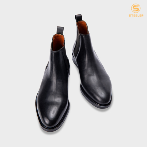 Giày Chelsea boots Đen nam, giày da cao cấp da bò nhập khẩu handmade đánh