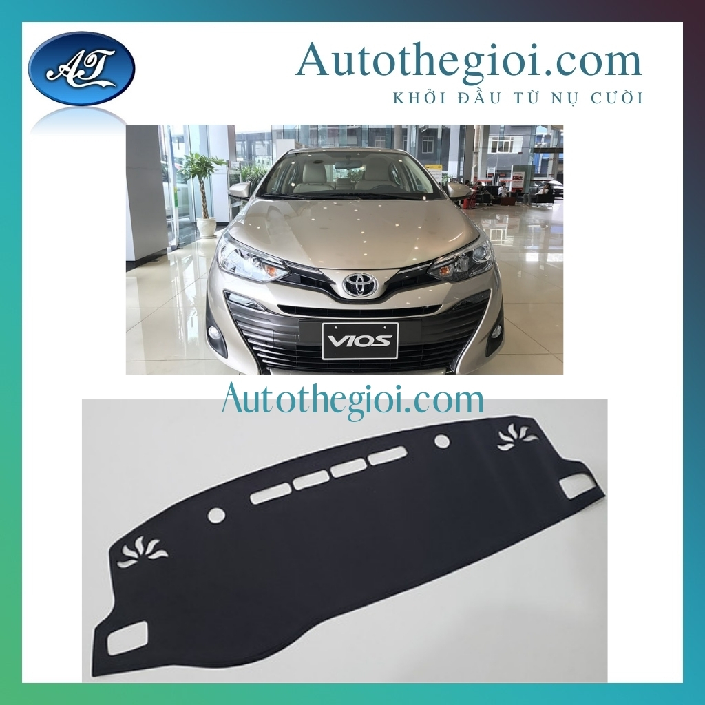 Thảm Taplo Toyota Vios 2014 -2020 Chất Liệu Da Vân Cabon