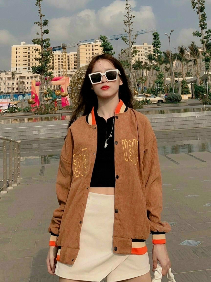 Áo khoac bomber chất nhung dày dặn thêu hey siêu hot -hoa store