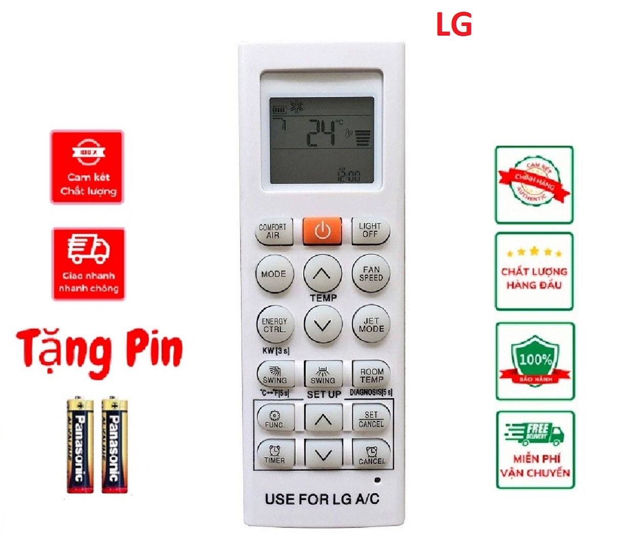 Điều khiển điều hòa máy lạnh lg 1 chiều 9000btu 12000btu 18000btu inverter