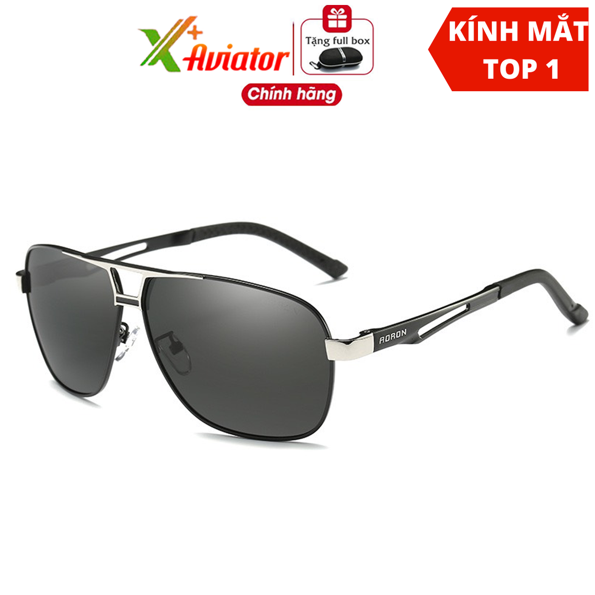 Kính nam mắt kính phâm cực cao cấp AVIATOR AORON-HD8521 kính râm tròng kính Polarized phân cực Chống chói chống tia UV400 Gọng nhôm magie siêu nhẹ kiểu dáng ôm vừa mặt ngăn bụi khi lái xe, kính nam câu cá