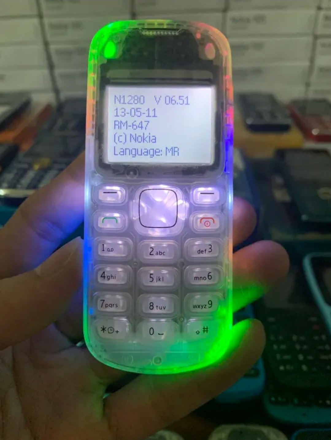 Điện Thoại 1280 Độ Đèn Led 10 Bóng Nháy Siêu Đẹp, Kèm Pin Sạc