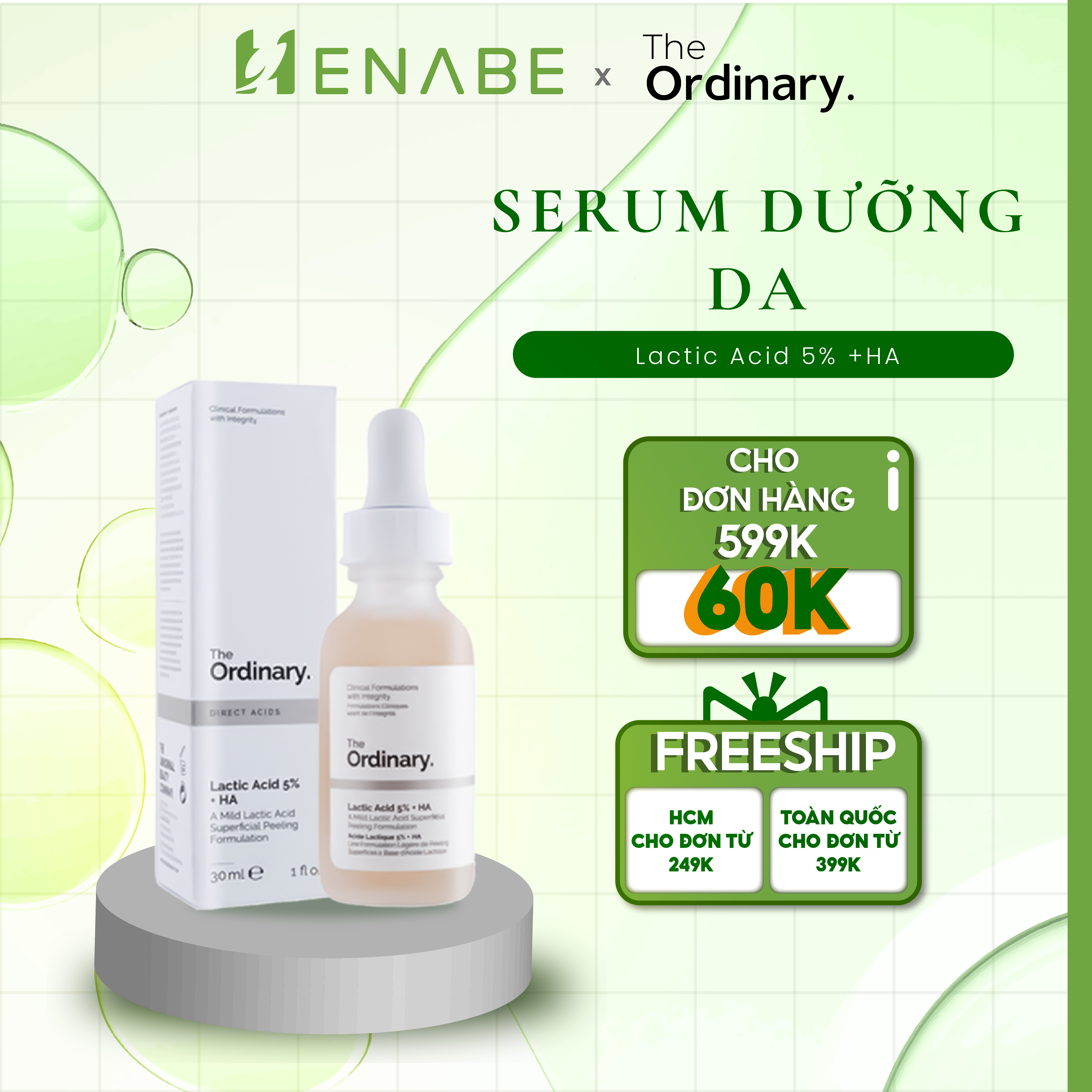 Serum The Ordinary Chính Hãng - Tinh chất dưỡng da The Ordinary Lactic Acid 5% + HA 30ml