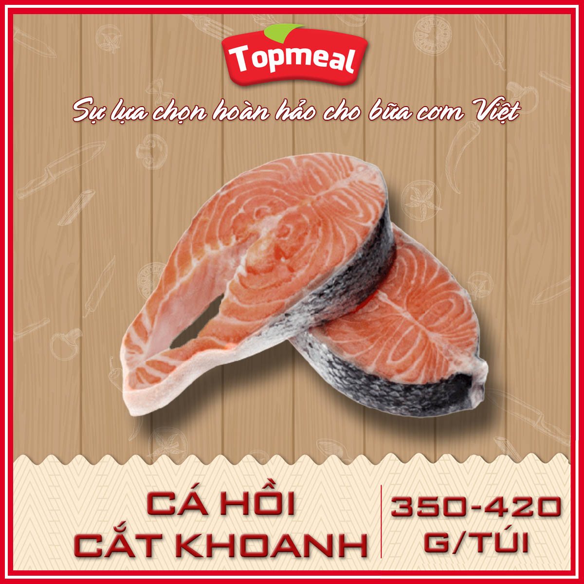 HCM - Cá hồi cắt khoanh (350 - 420g/túi)  - Thích hợp với các món lẩu, kho tộ, sốt, salad,... - [Giao nhanh TPHCM]