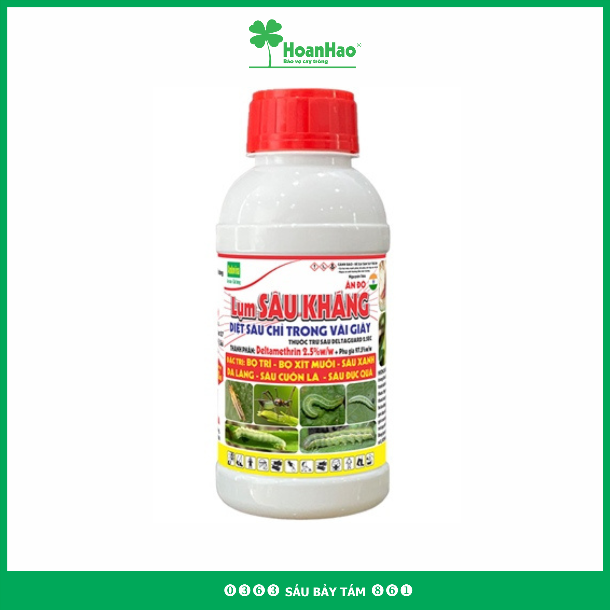 Lụm SÂU KHÁNG 450ml - Thuốc trừ sâu trừ SÂU CUỐN LÁ, SÂU ỐNG HÀNH, SÂU XANH DA LÁNG, SÂU TƠ, SÂU KEO, SÂU ĐẤT, SÂU ĐỤC QuẢ, BỌ TRĨ, RẦY XANH, RẦY BÔNG XOÀI, BỌ XÍT MUỖI